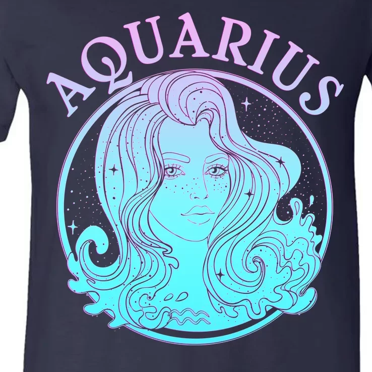 Zodiac Aquarius Lady V-Neck T-Shirt