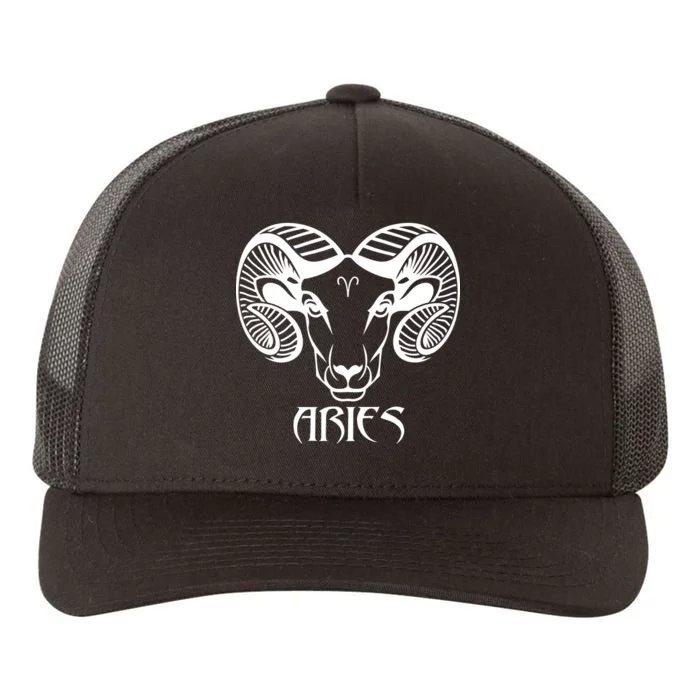 Zodiac Aries Ram Horns Face Yupoong Adult 5-Panel Trucker Hat