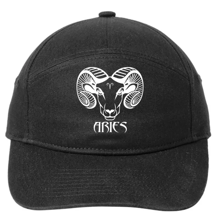 Zodiac Aries Ram Horns Face 7-Panel Snapback Hat