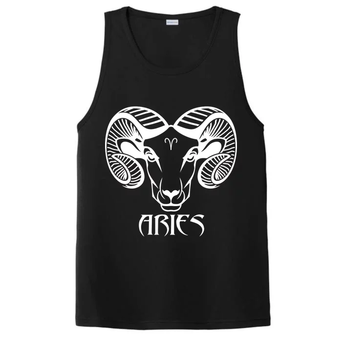 Zodiac Aries Ram Horns Face Performance Tank