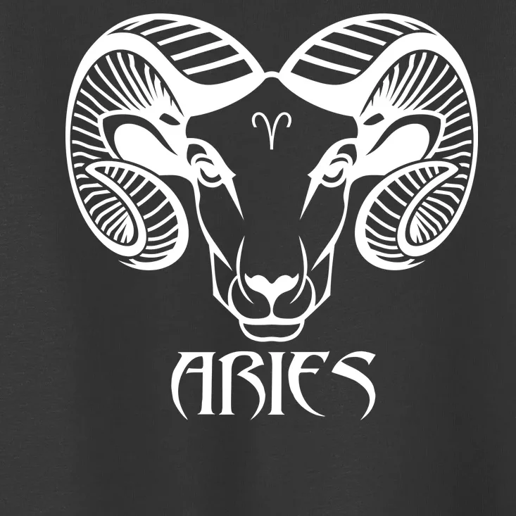 Zodiac Aries Ram Horns Face Toddler T-Shirt