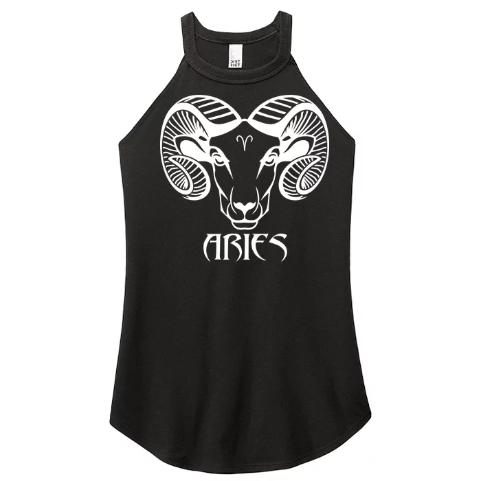 Zodiac Aries Ram Horns Face Women’s Perfect Tri Rocker Tank