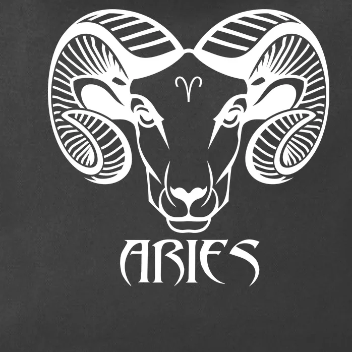 Zodiac Aries Ram Horns Face Zip Tote Bag