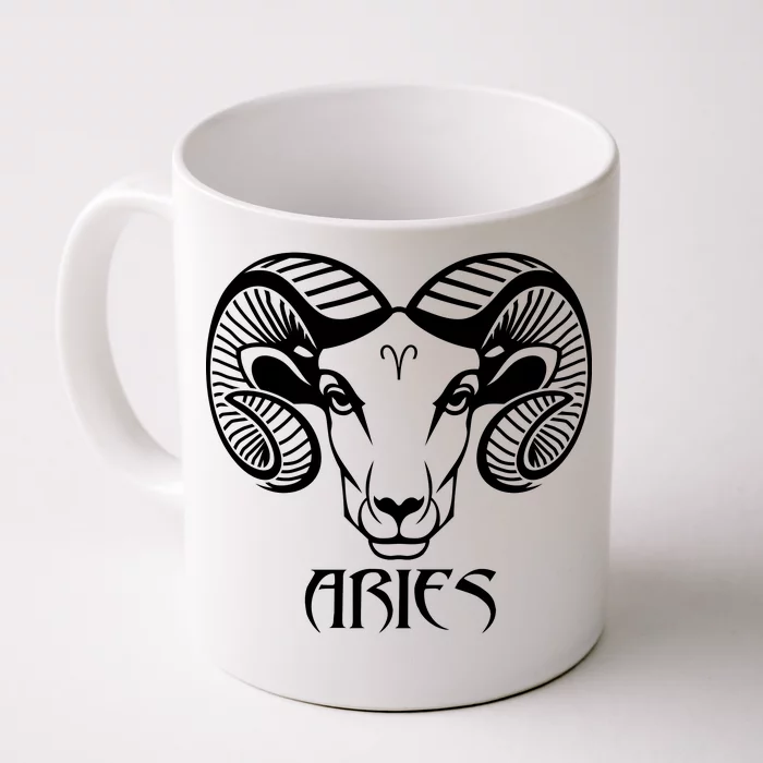 Zodiac Aries Ram Horns Face Front & Back Coffee Mug