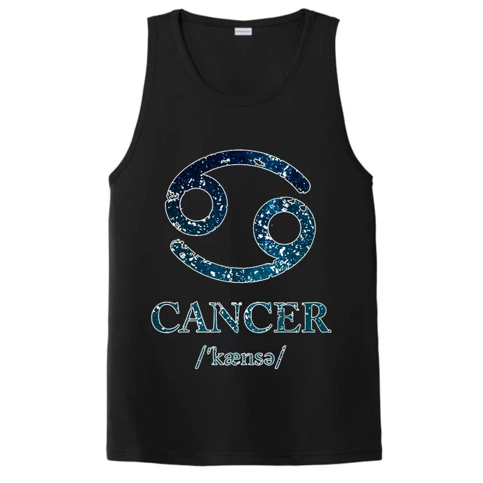 Zodiac Birthday Cancer Vintage Performance Tank