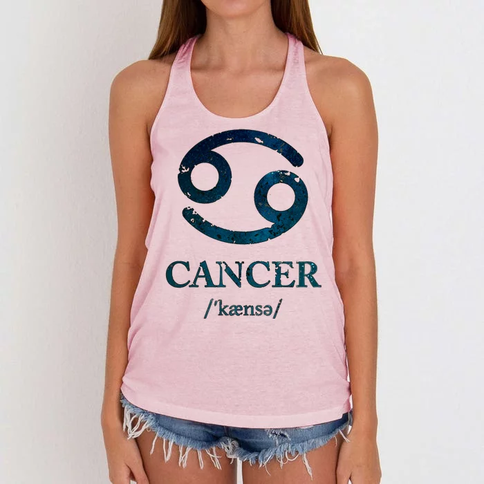 Zodiac Birthday Cancer Vintage Women's Knotted Racerback Tank