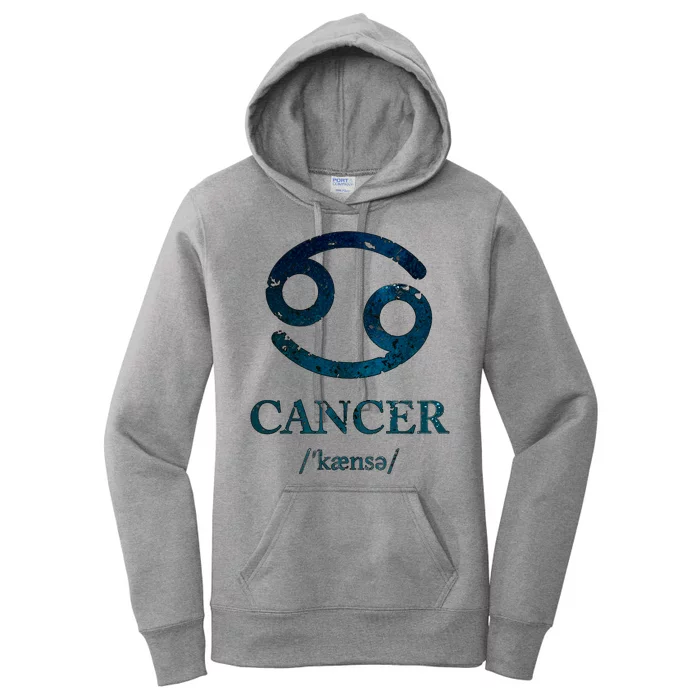 Zodiac Birthday Cancer Vintage Women's Pullover Hoodie