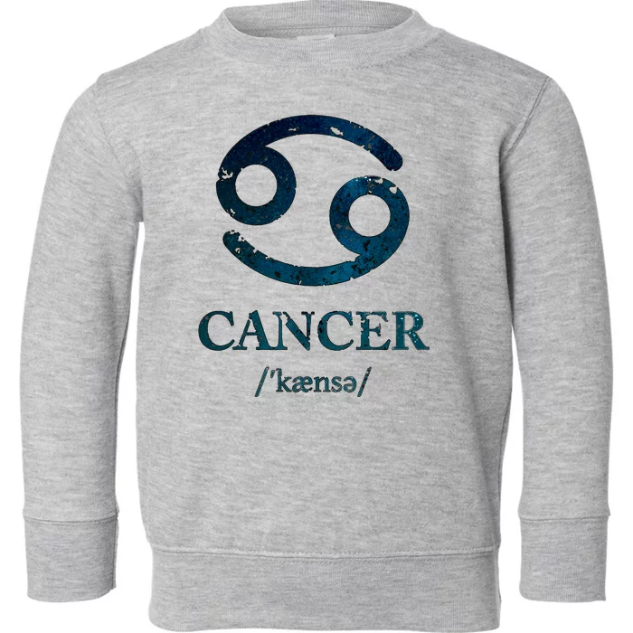 Zodiac Birthday Cancer Vintage Toddler Sweatshirt