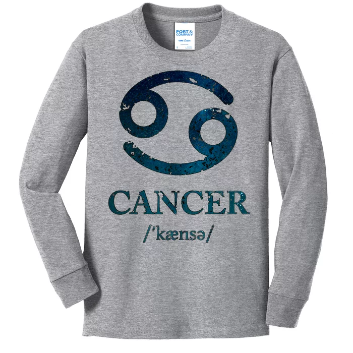 Zodiac Birthday Cancer Vintage Kids Long Sleeve Shirt