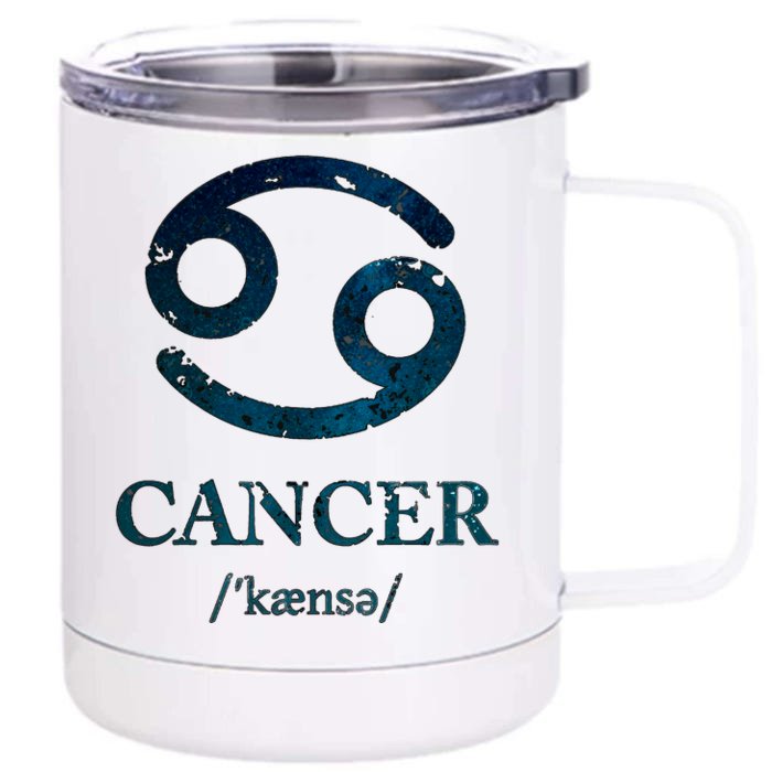 Zodiac Birthday Cancer Vintage Front & Back 12oz Stainless Steel Tumbler Cup