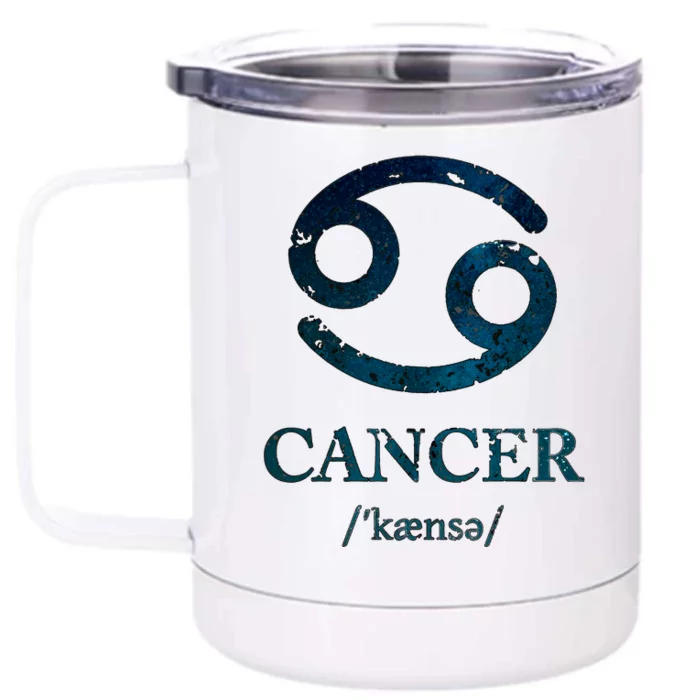 Zodiac Birthday Cancer Vintage Front & Back 12oz Stainless Steel Tumbler Cup