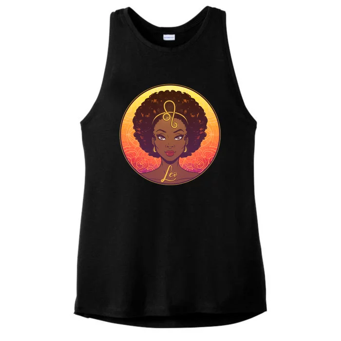 Zodiac Leo African American Black Woman Ladies Tri-Blend Wicking Tank