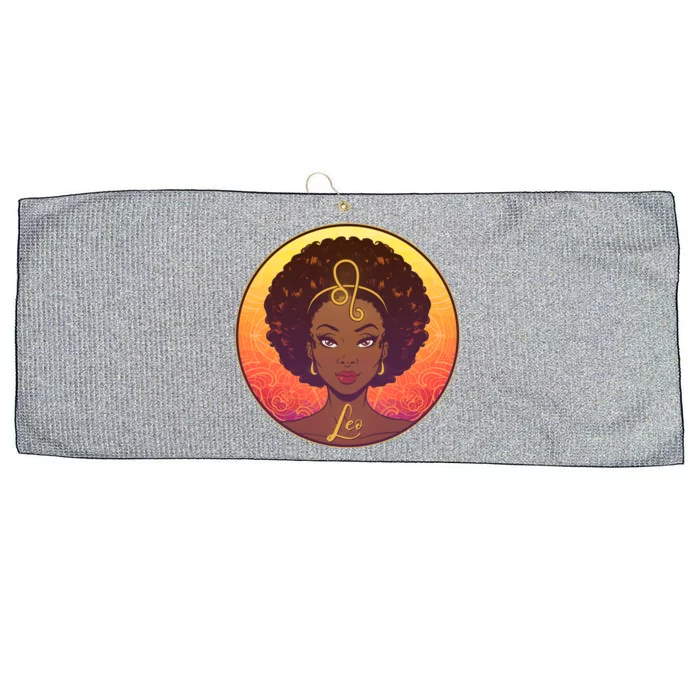 Zodiac Leo African American Black Woman Large Microfiber Waffle Golf Towel