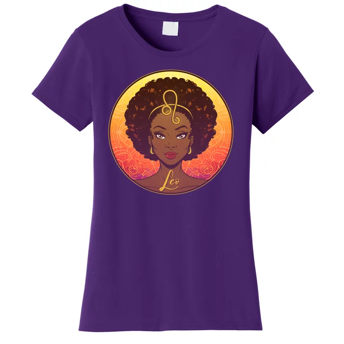 Zodiac Leo African American Black Woman Women's T-Shirt