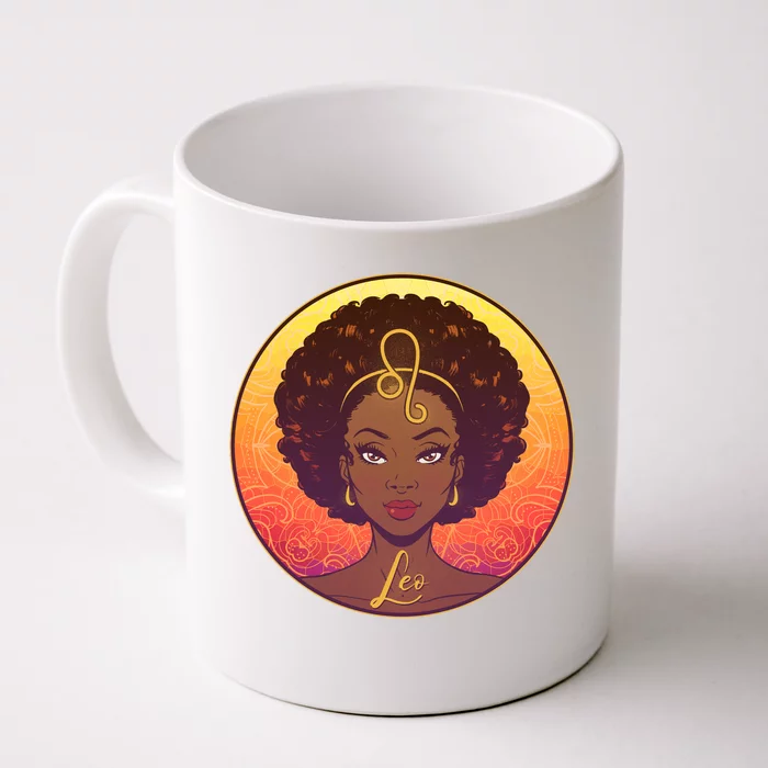 Zodiac Leo African American Black Woman Front & Back Coffee Mug