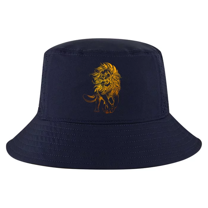 Zodiac Leo Lion Floral Tribal Design Cool Comfort Performance Bucket Hat