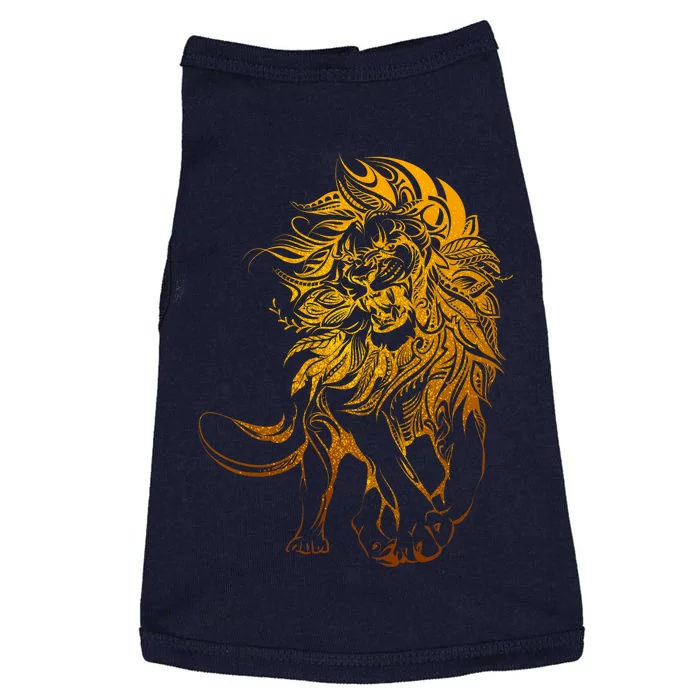 Zodiac Leo Lion Floral Tribal Design Doggie Tank