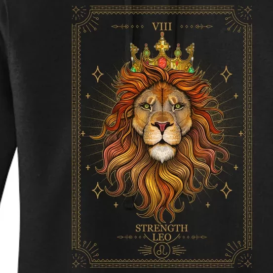 Zodiac Leo Lion Tarot Card VIII Strength Women's Pullover Hoodie