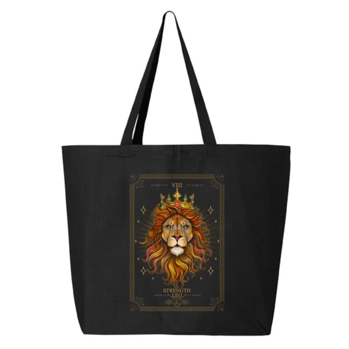 Zodiac Leo Lion Tarot Card VIII Strength 25L Jumbo Tote