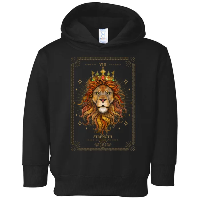 Zodiac Leo Lion Tarot Card VIII Strength Toddler Hoodie