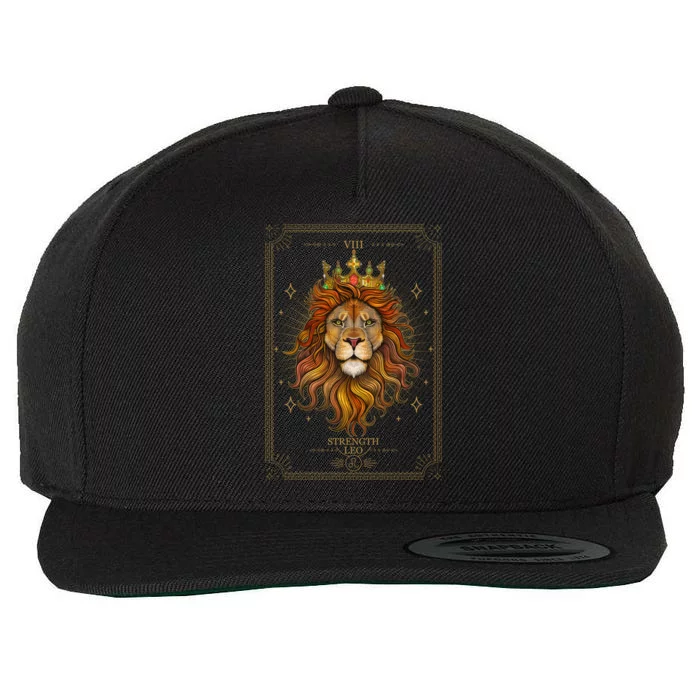 Zodiac Leo Lion Tarot Card VIII Strength Wool Snapback Cap