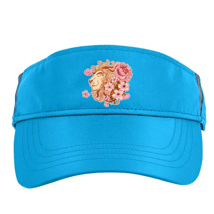 Zodiac Leo Lion with Japanese Cherry Blossoms Adult Drive Performance Visor