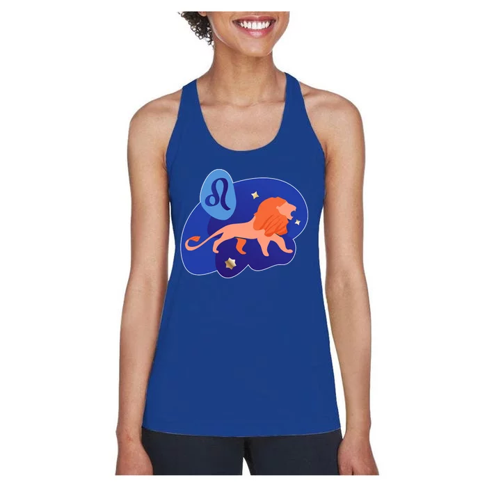 Zodiac Leo Simple Lion Women's Racerback Tank