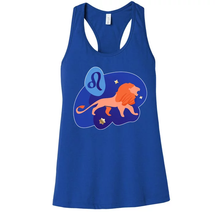 Zodiac Leo Simple Lion Women's Racerback Tank