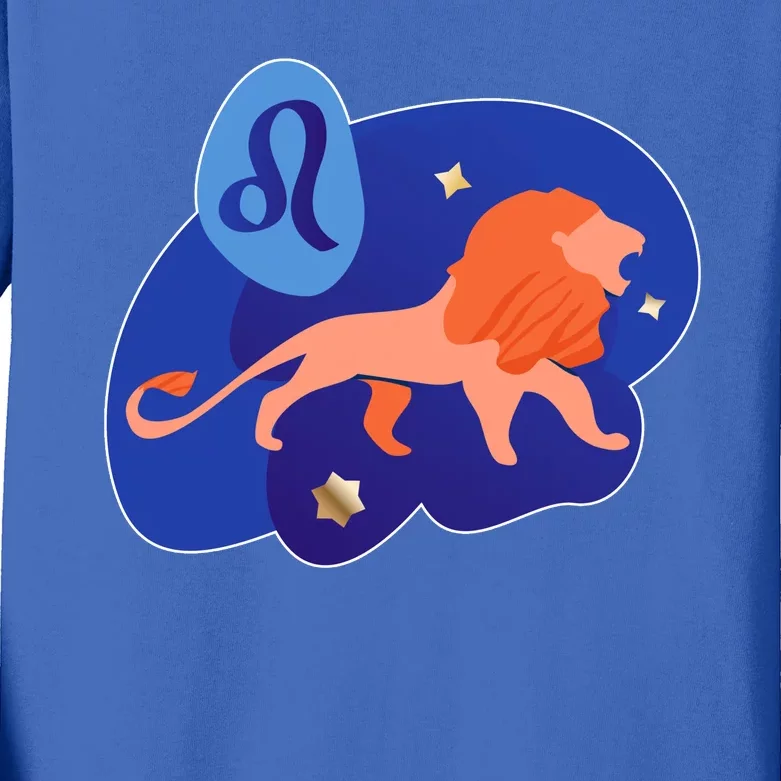 Zodiac Leo Simple Lion Kids Long Sleeve Shirt