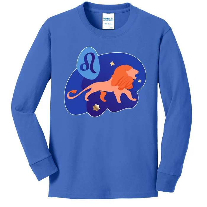 Zodiac Leo Simple Lion Kids Long Sleeve Shirt