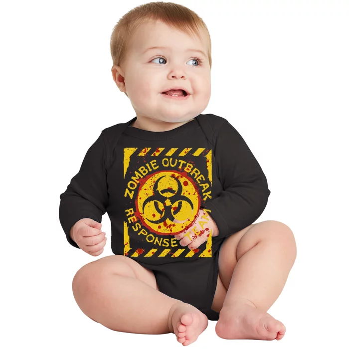 Zombie Outbreak Halloween Response Team Baby Long Sleeve Bodysuit