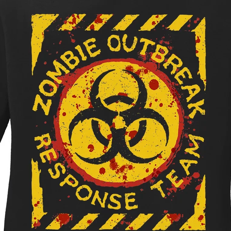 Zombie Outbreak Halloween Response Team Ladies Long Sleeve Shirt