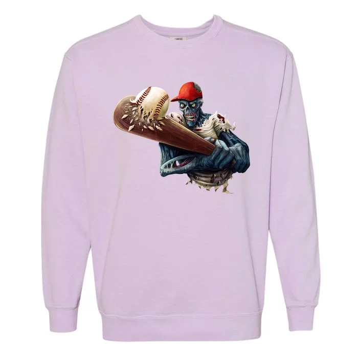 Zombie Baseball Batter Garment-Dyed Sweatshirt