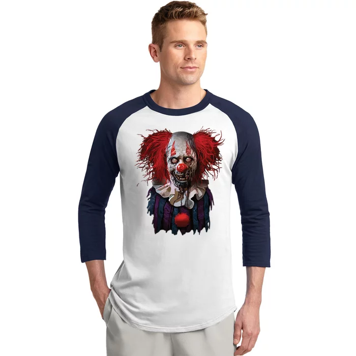 Zombie Clown Baseball Sleeve Shirt