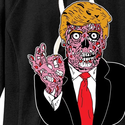 Zombie Donald Trump Funny Halloween Women's Fleece Hoodie