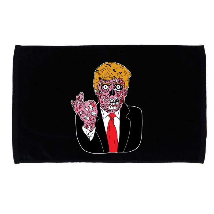 Zombie Donald Trump Funny Halloween Microfiber Hand Towel