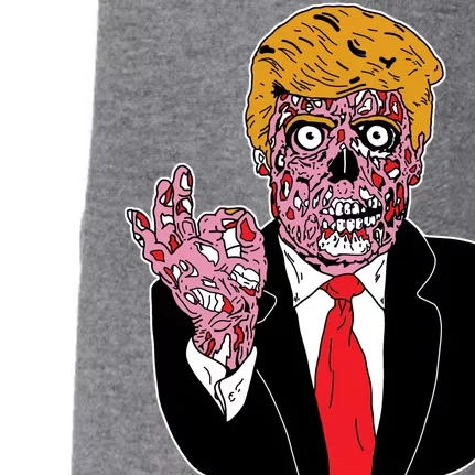 Zombie Donald Trump Funny Halloween Doggie 3-End Fleece Hoodie