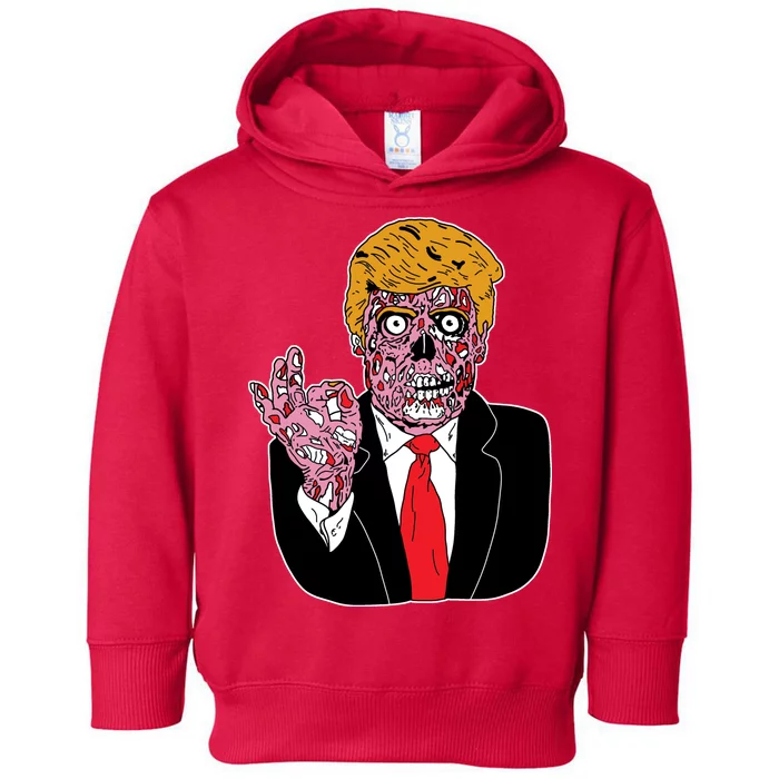 Zombie Donald Trump Funny Halloween Toddler Hoodie