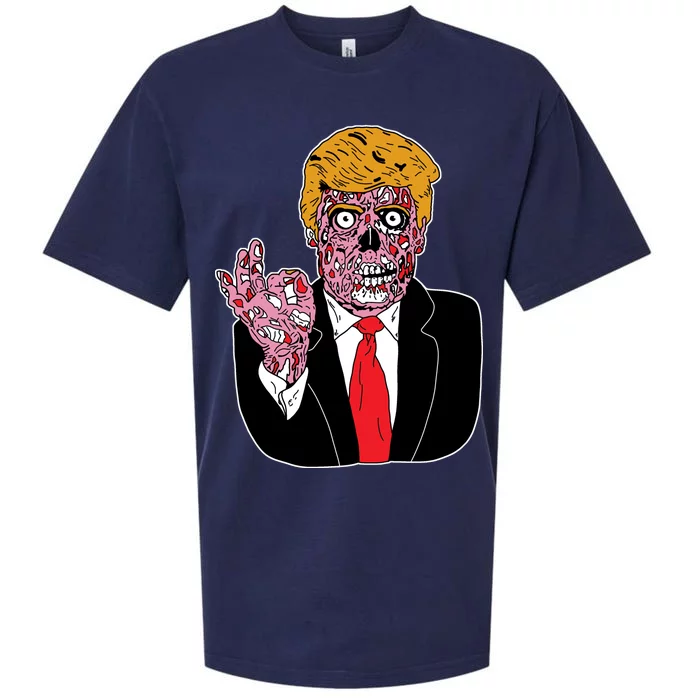 Zombie Donald Trump Funny Halloween Sueded Cloud Jersey T-Shirt