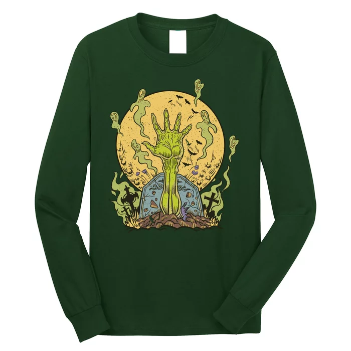 Zombie Hand Ghost Graveyard Long Sleeve Shirt