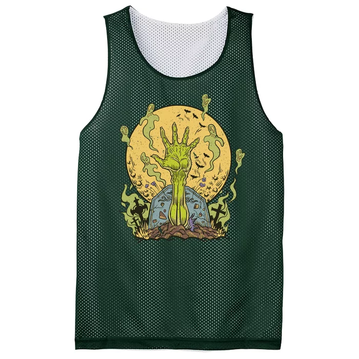 Zombie Hand Ghost Graveyard Mesh Reversible Basketball Jersey Tank