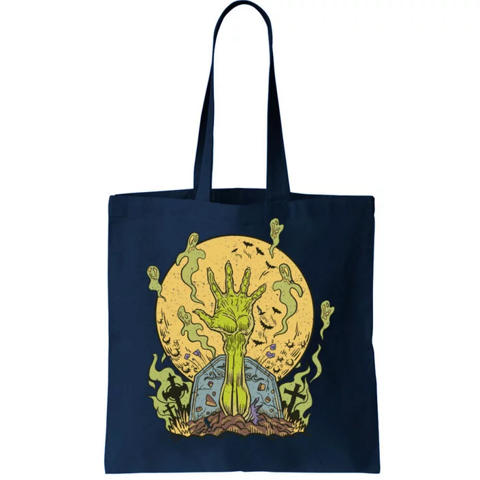 Zombie Hand Ghost Graveyard Tote Bag