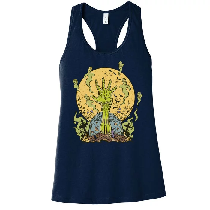 Zombie Hand Ghost Graveyard Women's Racerback Tank