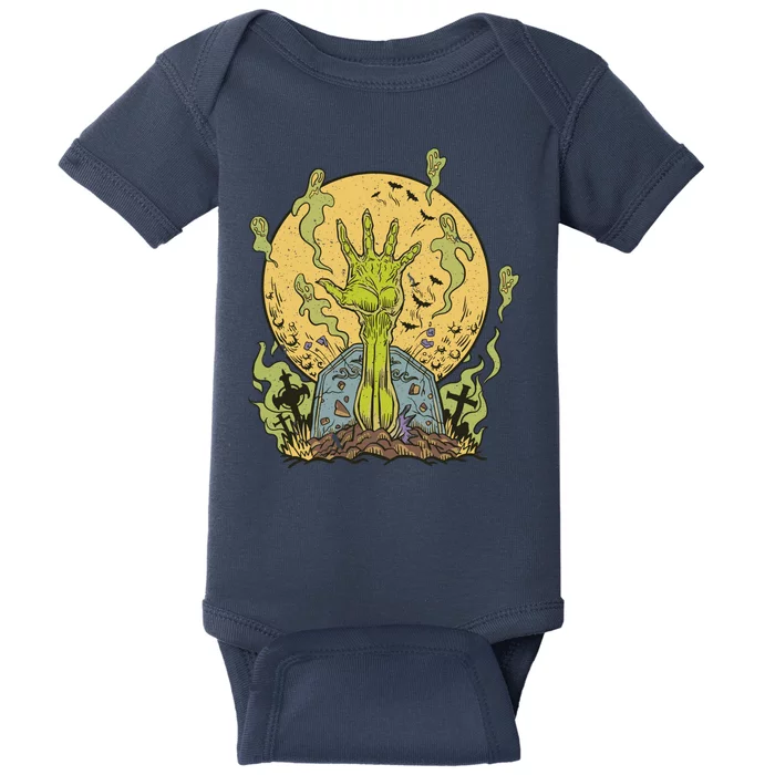 Zombie Hand Ghost Graveyard Baby Bodysuit