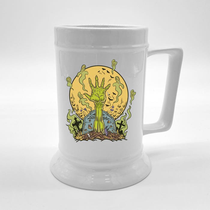 Zombie Hand Ghost Graveyard Front & Back Beer Stein