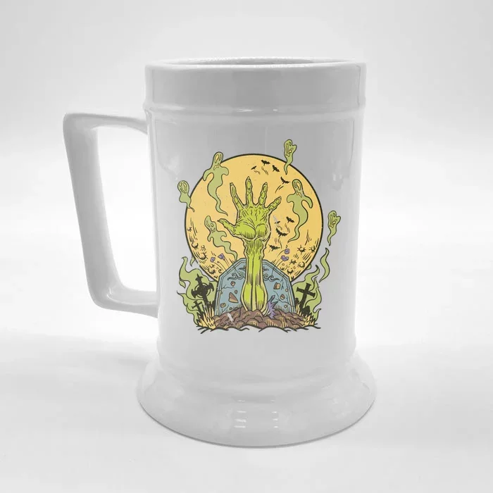 Zombie Hand Ghost Graveyard Front & Back Beer Stein