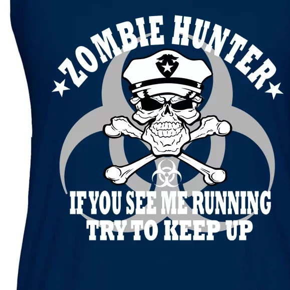 Zombie Hunter See Me Running Keep Up Ladies Essential Flowy Tank