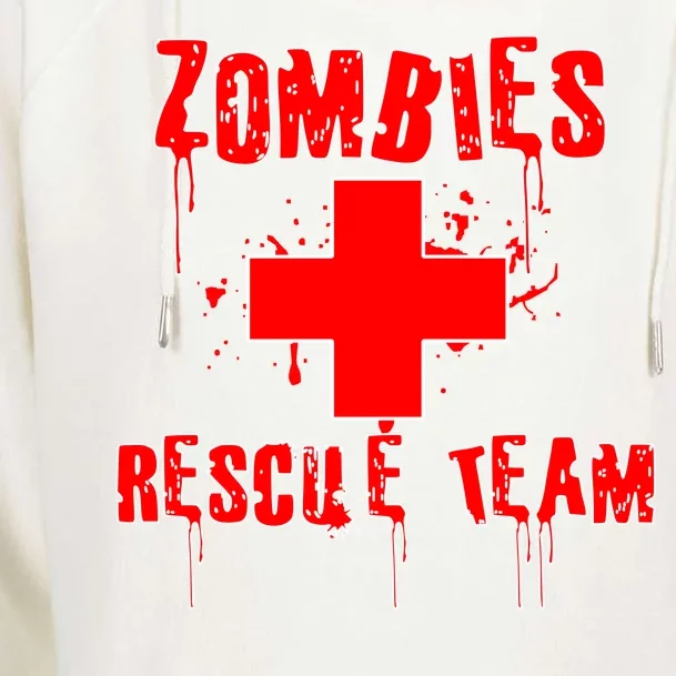 Zombie Rescue Team Womens Funnel Neck Pullover Hood