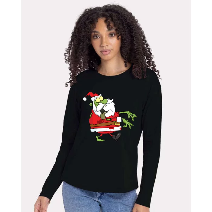 Zombie Santa Womens Cotton Relaxed Long Sleeve T-Shirt