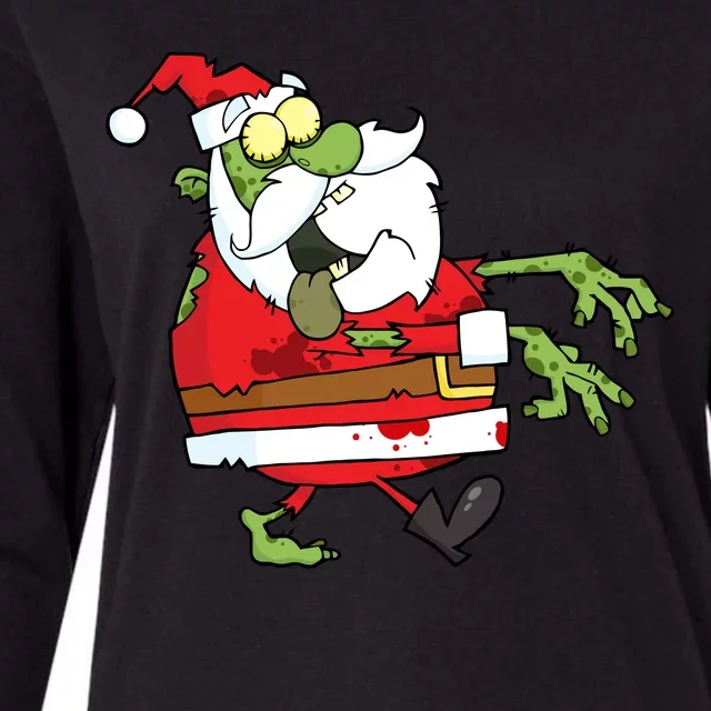 Zombie Santa Womens Cotton Relaxed Long Sleeve T-Shirt